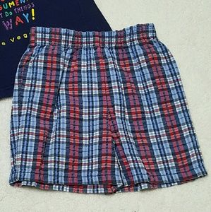 TKS 2T Cotton Seersucker Plaid Shorts Elastic Top